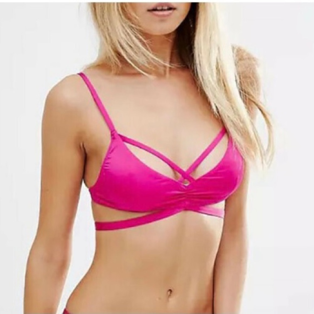 L’AGENT PROVOCATEUR BY AGENT PROVOCATEUR BIKINI TOP ALEXIE FUCHSIA SIZE S